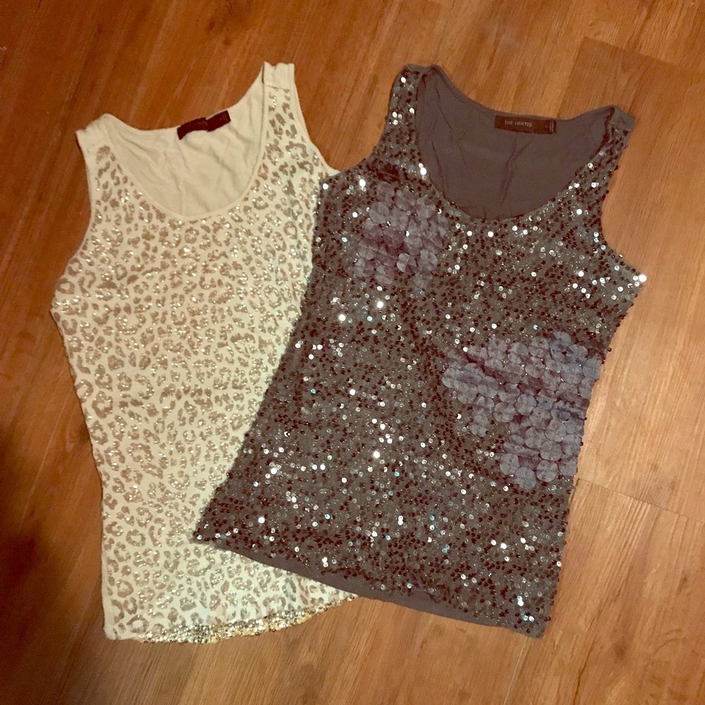 Grey and gold sparkly camis